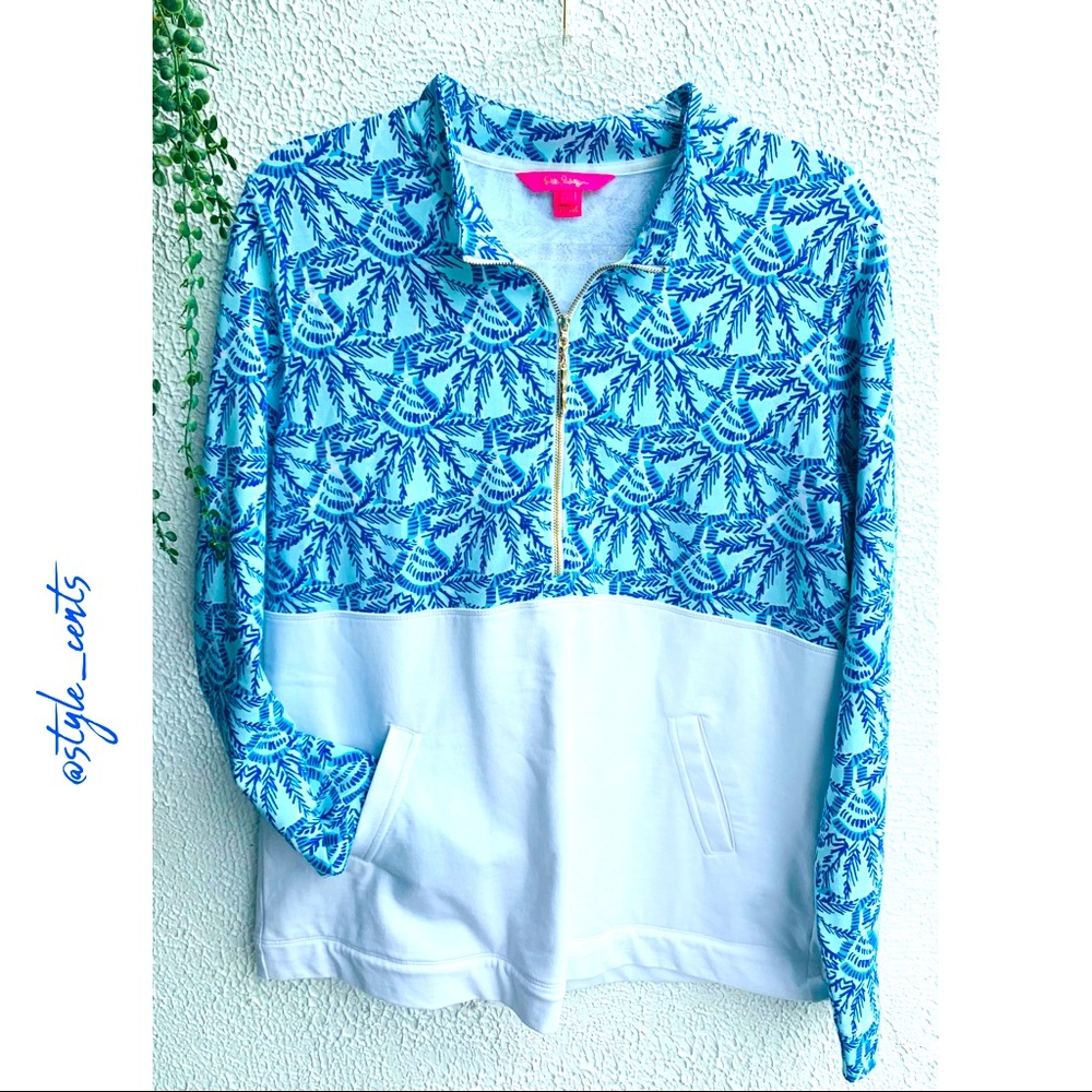 Lilly Pulitzer Blue and White Sweatshirt